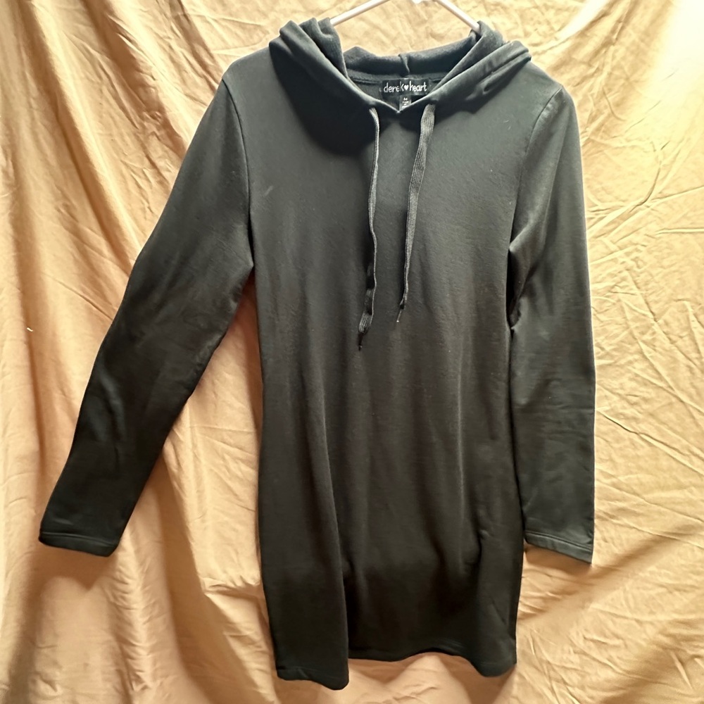 Derek Heart Fleece lined Hoodie Dress